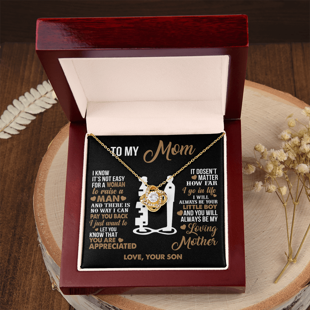 To My Mom - I Love you Forever- Heart Necklace