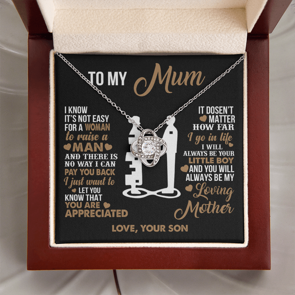 To My Mum - I Love you Forever- Heart Necklace