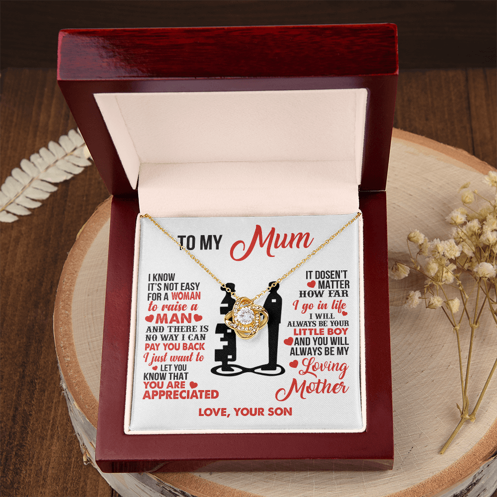 To My Mum - I’m Your Little Boy - Knot Necklace