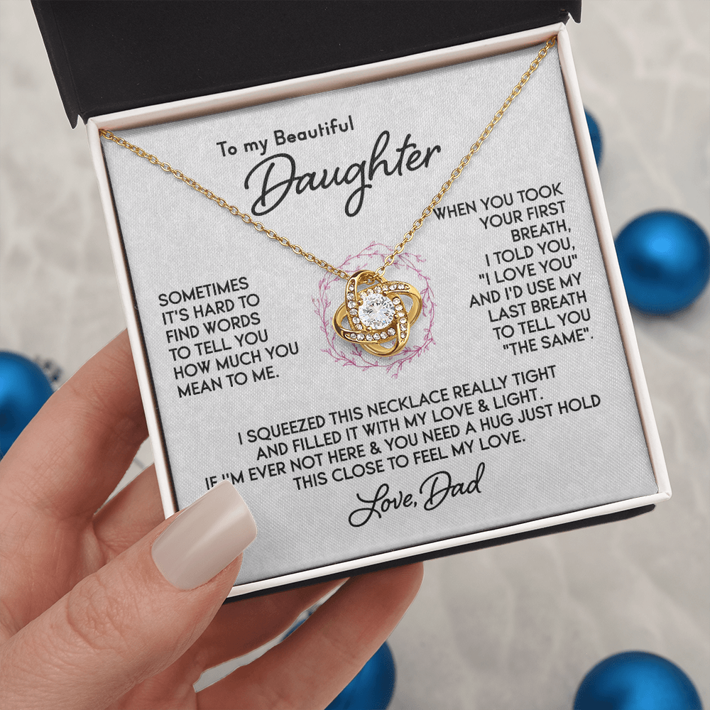 To my Daughter - First Breath Knot Necklace, From Dad