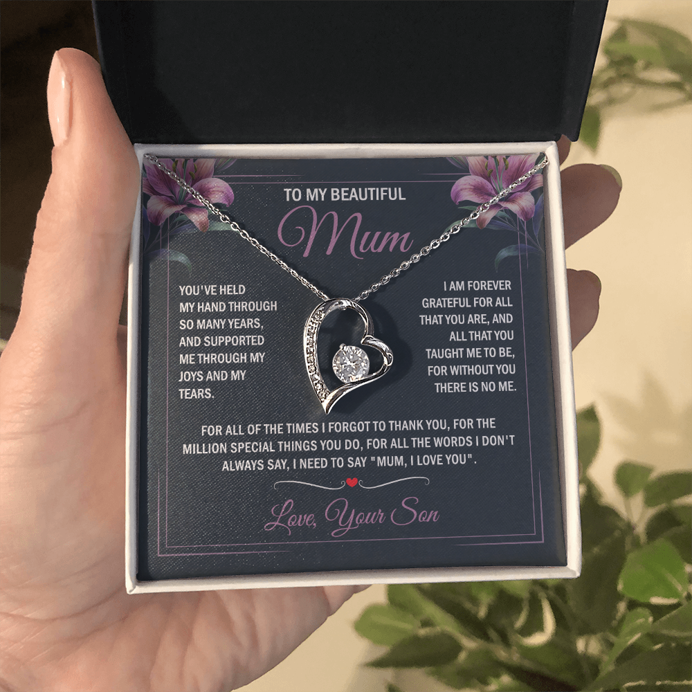 To My Mum - Joy & Tears - Heart Necklace