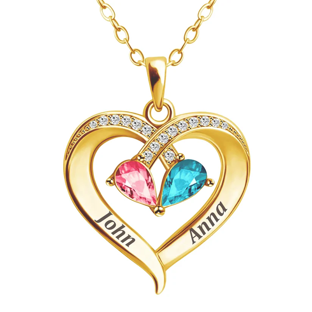 To My Queen - Birthstone Heart Necklace