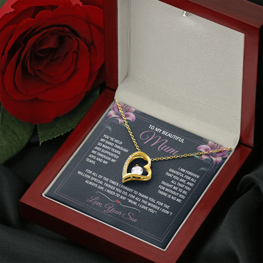 To My Mum - Joy & Tears - Heart Necklace