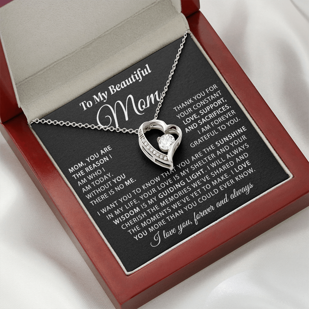 To My Mom - The Sunshine of My Life - Heart Necklace
