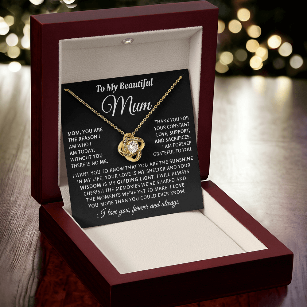 To My Mum - The Sunshine in My Life - Knot Necklace