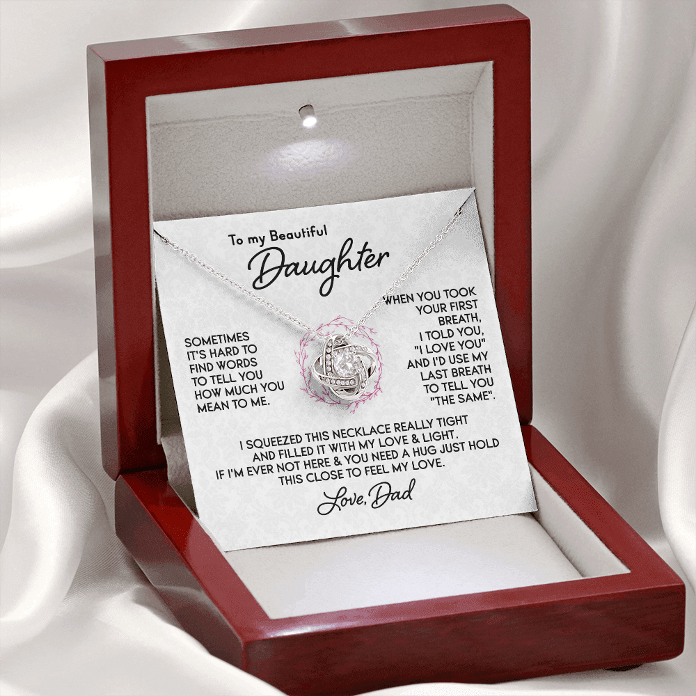 To my Daughter - First Breath Knot Necklace, From Dad
