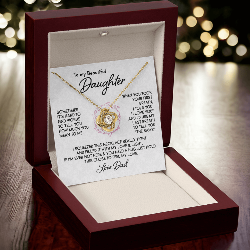 To my Daughter - First Breath Knot Necklace, From Dad