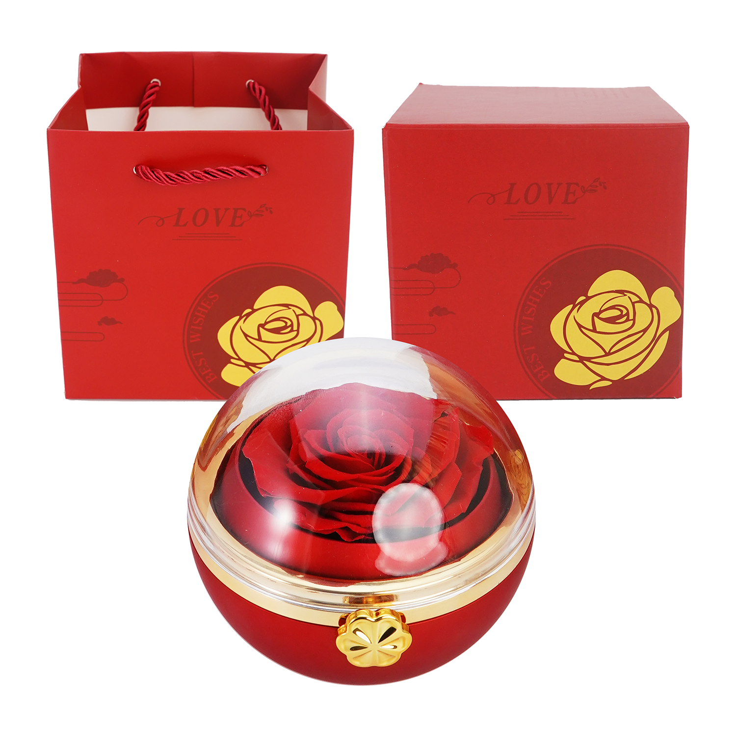 To My Love - Eternal Rose Sphere - Gold