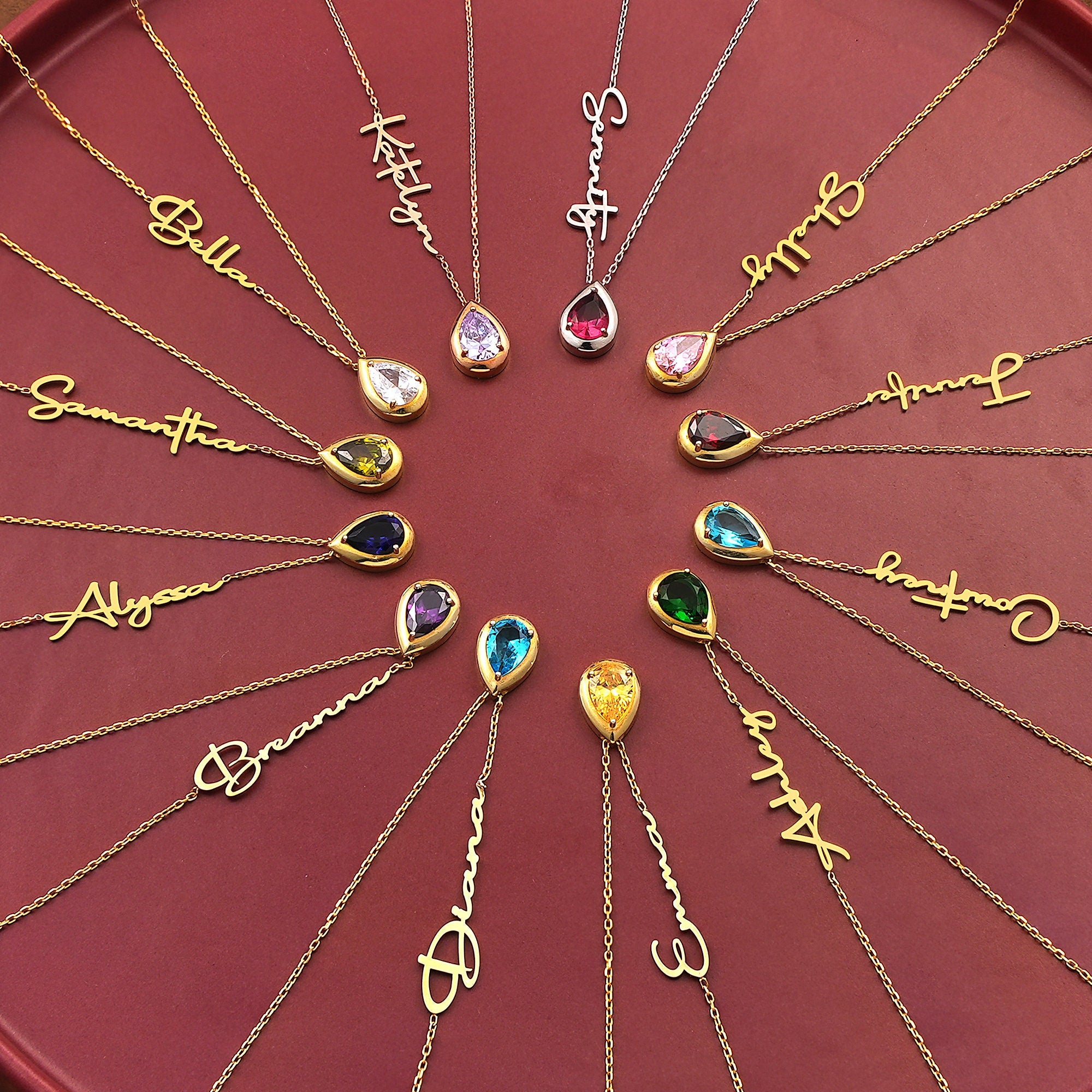Luxus birthstone necklace - Always in my heart