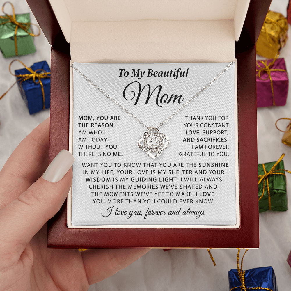 To My Beautiful Mom - The Sunshine in My Life - Knot Necklace