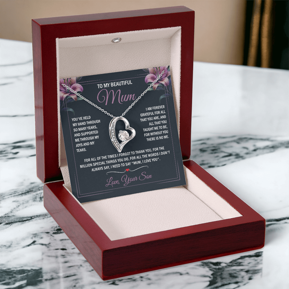 To My Mum - Joy & Tears - Heart Necklace
