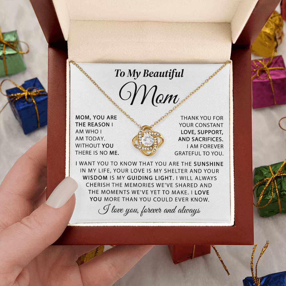 To My Beautiful Mom - The Sunshine in My Life - Knot Necklace