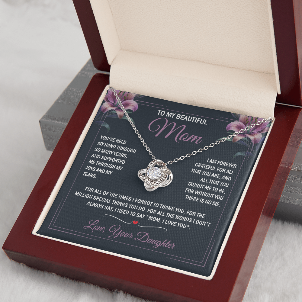 To My Beautiful Mom - Joy & Tears - Knot Necklace