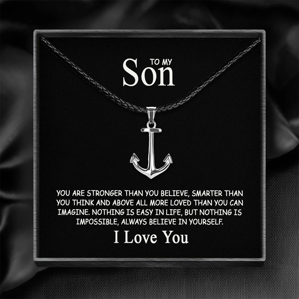 To my Son - Anchor pendant - Gold