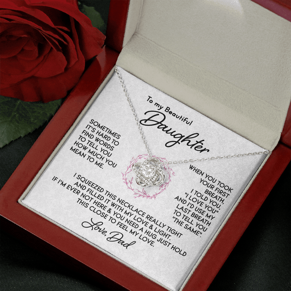 To my Daughter - First Breath Knot Necklace, From Dad