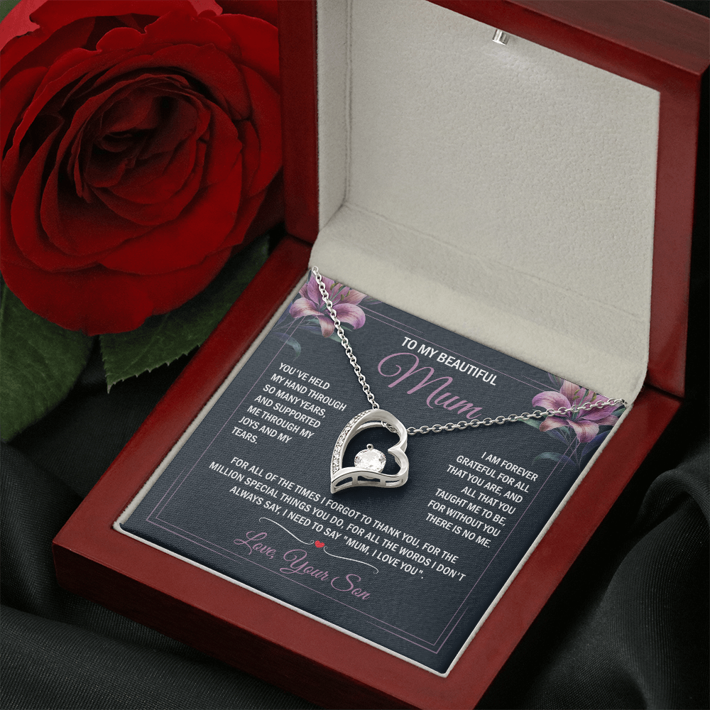 To My Mum - Joy & Tears - Heart Necklace