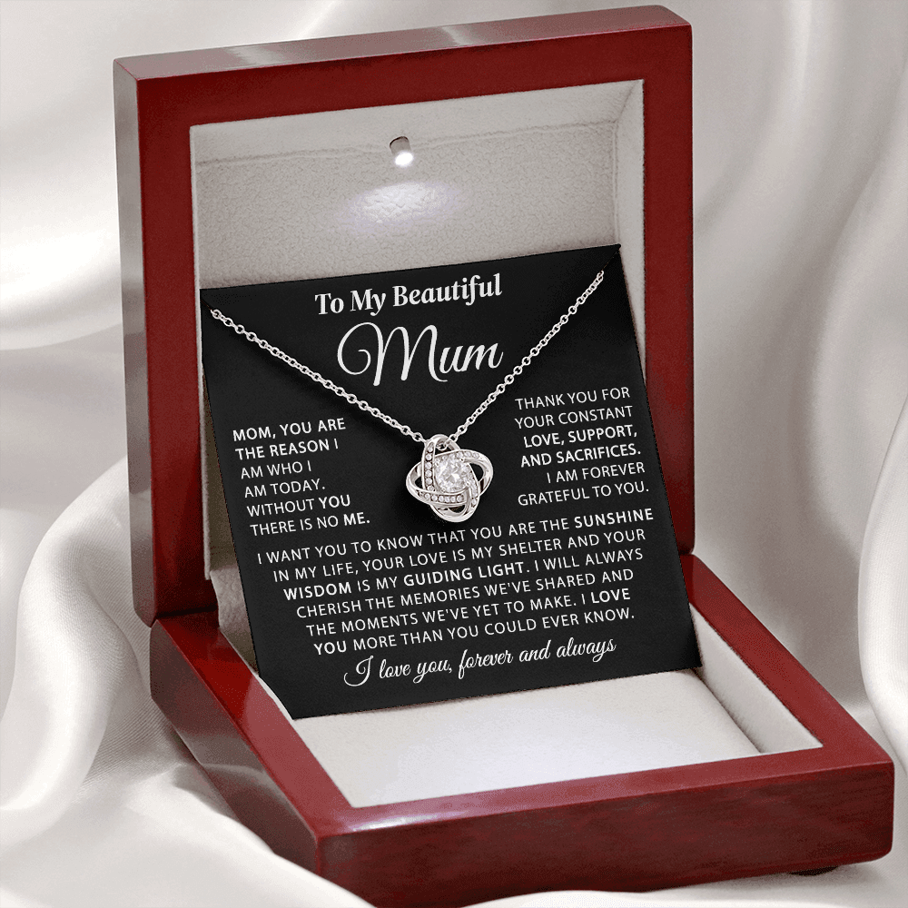 To My Mum - The Sunshine in My Life - Knot Necklace