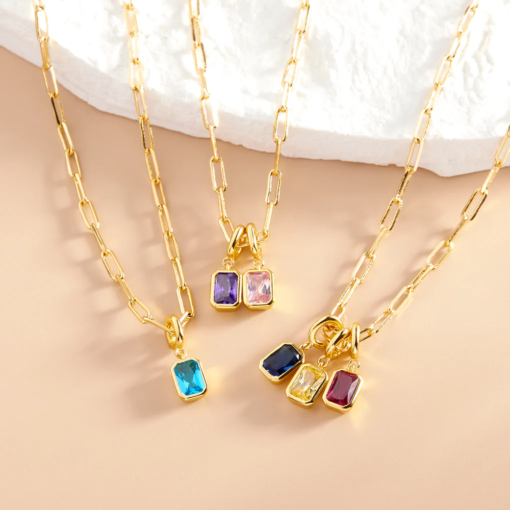 Family necklace - birthstones near my heart