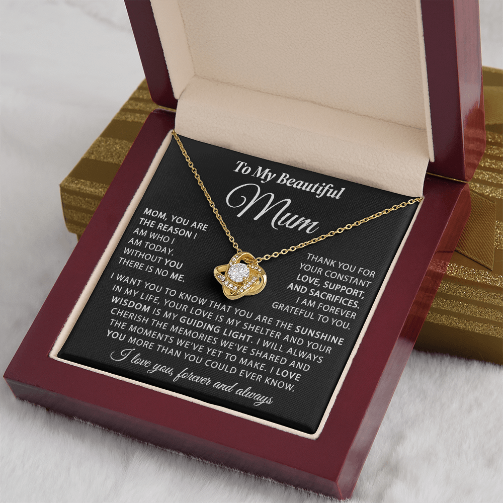 To My Mum - The Sunshine in My Life - Knot Necklace