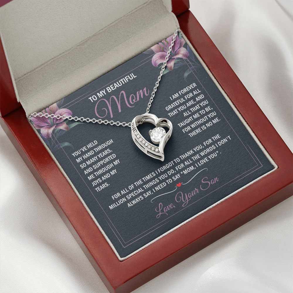 To My Mom - Joy & Tears - Heart Necklace
