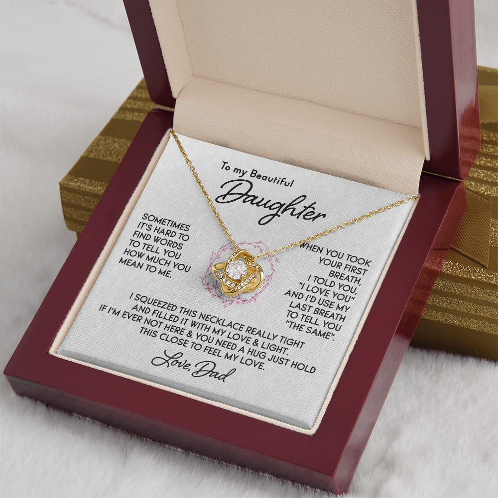 To my Daughter - First Breath Knot Necklace, From Dad
