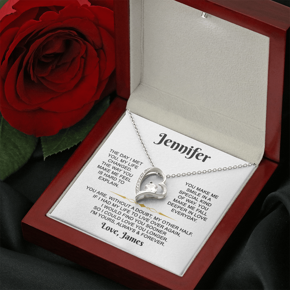 I'm Yours Always & Forever - Customized - Heart Necklace