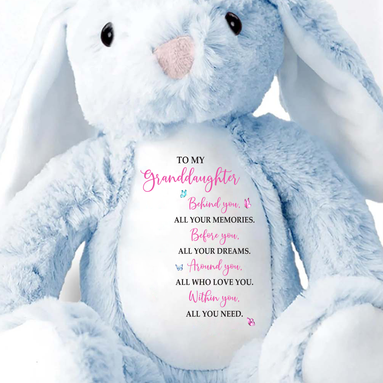 To My Granddaughter, Behind You, - Personalized Stuffed Bunny