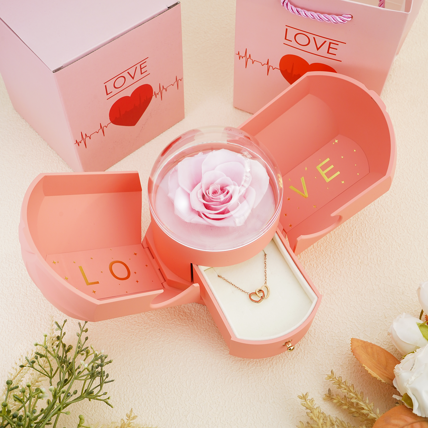 To My Soulmate - Eternal Love Rose Box - Rose Gold