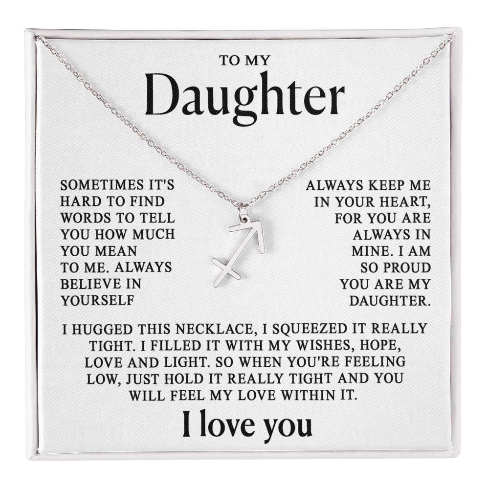 To my Daughter - Zodiac necklace - Gold