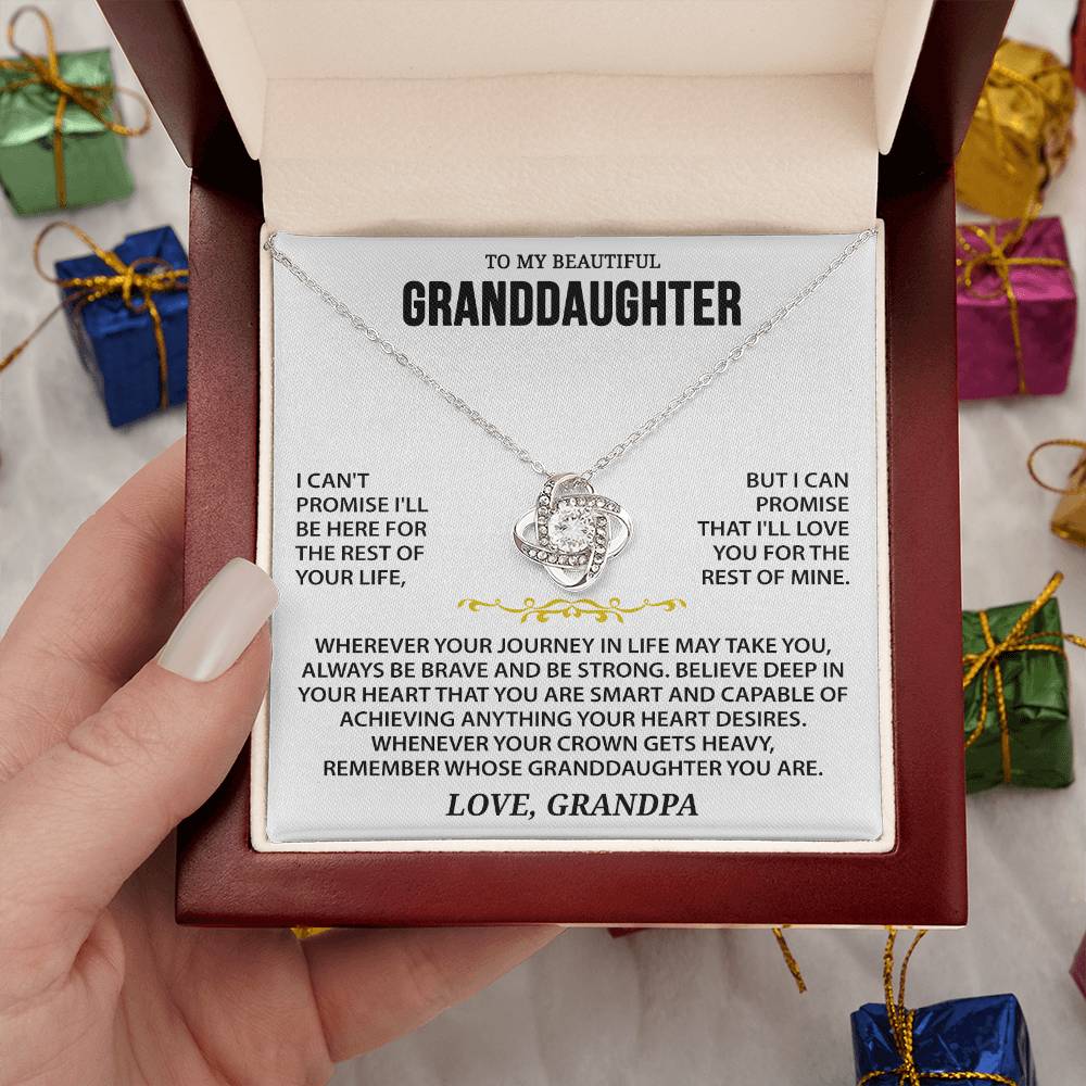 To My Beautiful Granddaughter - Love Knot Necklace