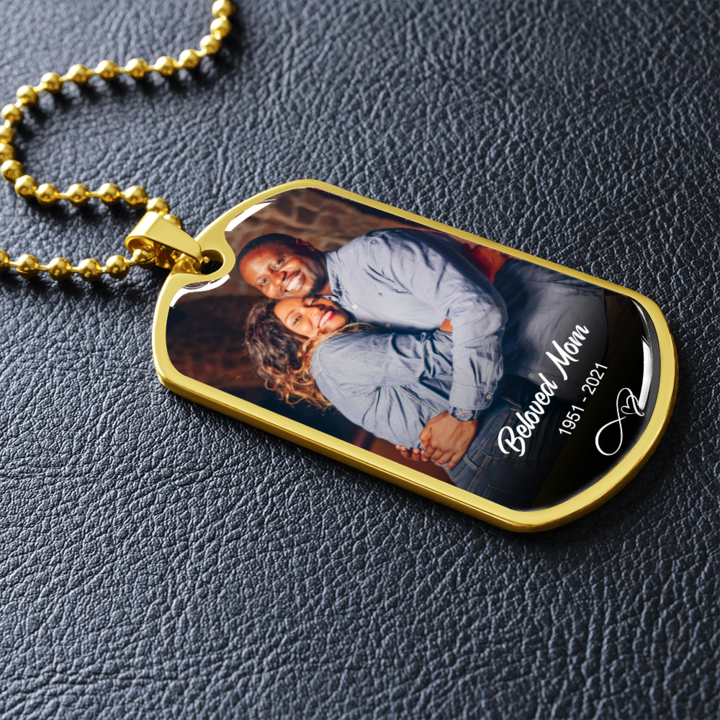 Custom Name Photo Tag Memorial Necklace